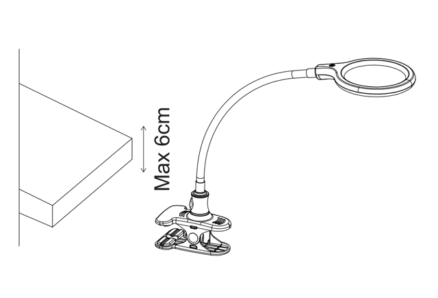 Lupelampe LED bordlampe klypefeste 56cm hvit, bilde 13 av 13