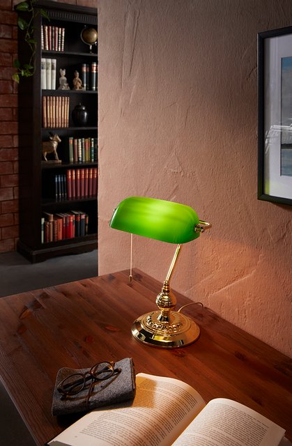 Banker skrivebordslampe 39cm grønn 4