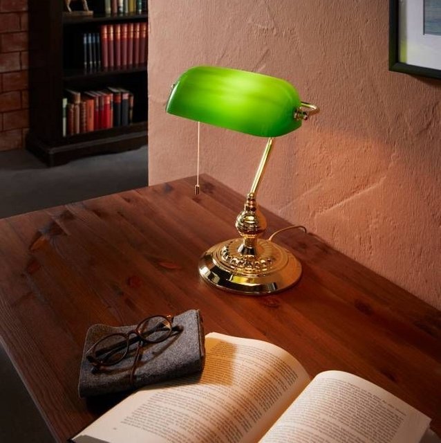 Banker skrivebordslampe 39cm grønn 1