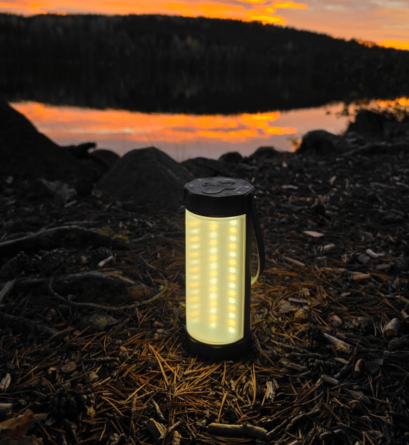 Camping lampe LED oppladbar IP68 14cm grønn 1