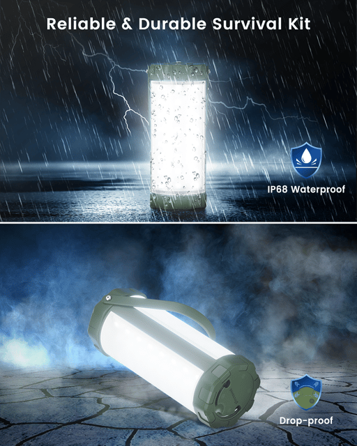 Camping lampe LED oppladbar IP68 14cm grønn, bilde 9 av 12