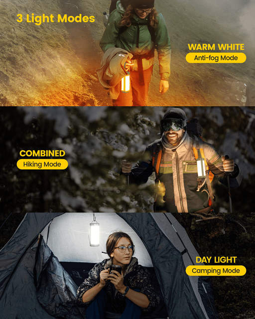 Camping lampe LED oppladbar IP68 14cm grønn, bilde 10 av 12
