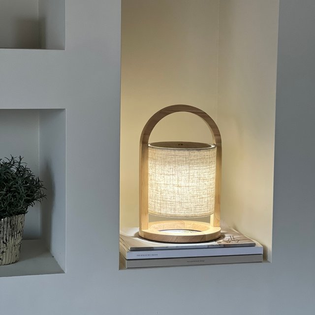 Alcor LED oppladbar bordlampe 27,5cm natur 4