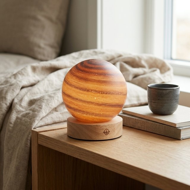 Planet LED oppladbar bordlampe 14,5cm rød 1