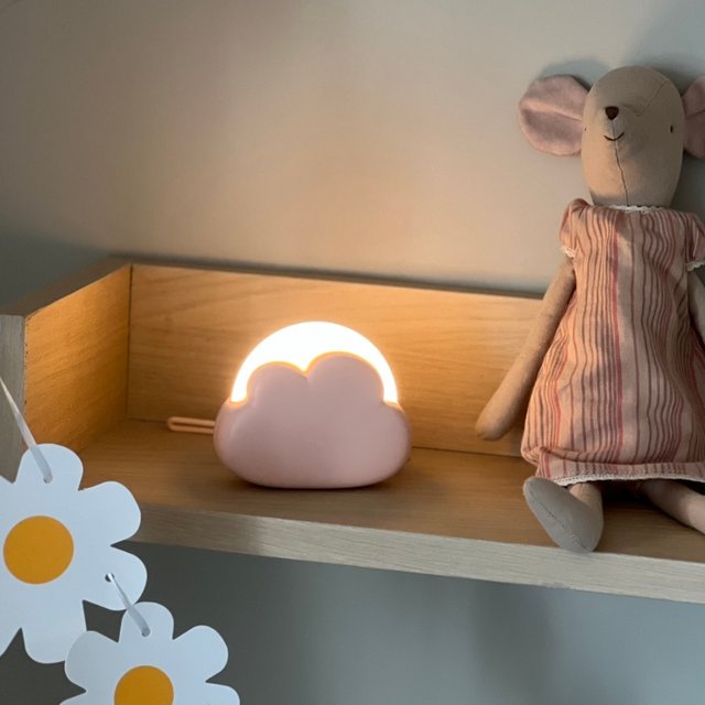 Sky nattlys LED oppladbar 7,9cm rosa 1