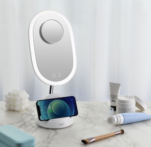 Sminkespeil LED med stativ 41,5cm hvit 4