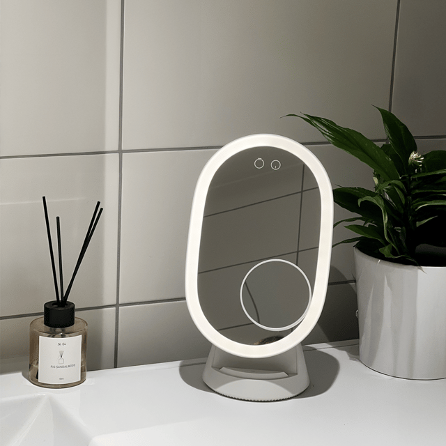 Sminkespeil LED med stativ 41,5cm hvit 2