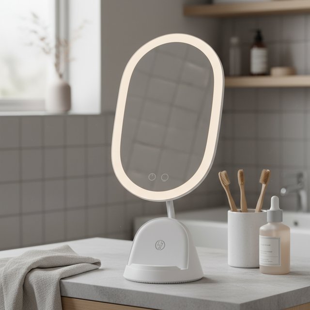 Sminkespeil LED med stativ 41,5cm hvit 1