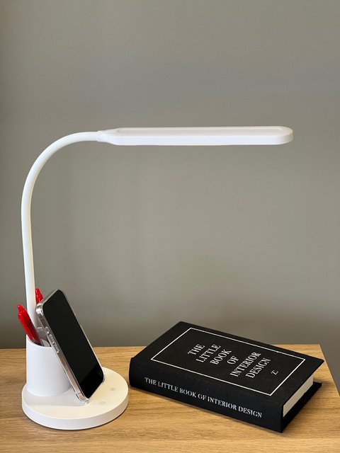 Elias LED oppladbar bordlampe 41cm hvit 3