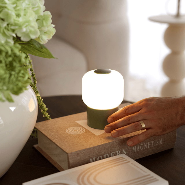 Haven Frost LED oppladbar bordlampe 14cm grønn 1