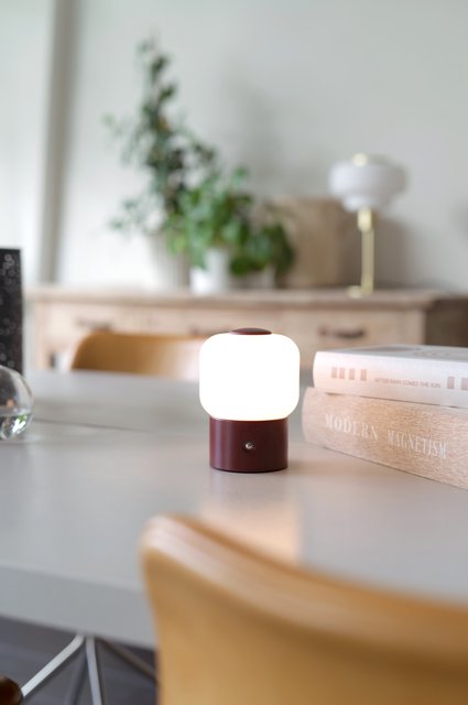 Haven Frost LED oppladbar bordlampe 14cm rød, bilde 7 av 7