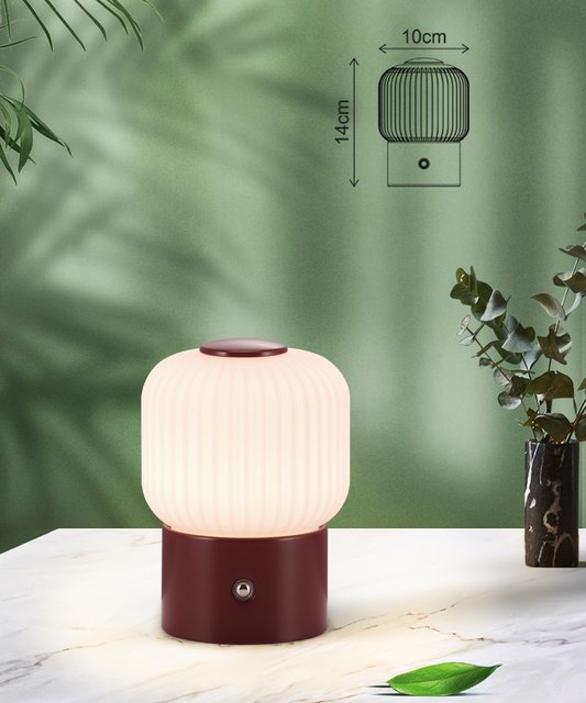 Haven Frost LED oppladbar bordlampe 14cm rød 4