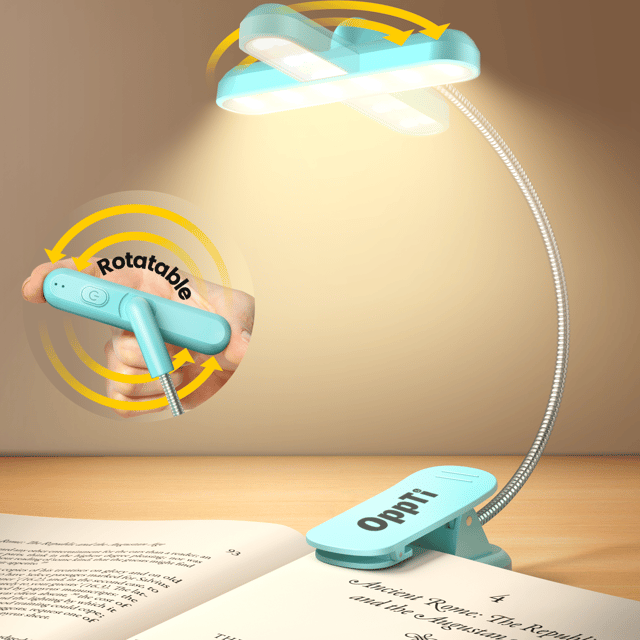 Clip Flip-light LED oppladbar boklys 7cm blå 3
