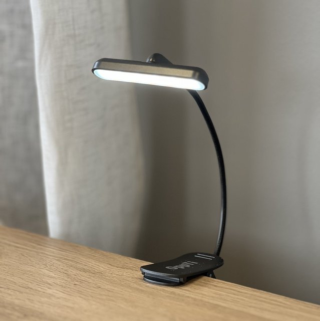 Clip Flip-light LED oppladbar boklys 7cm grå 1