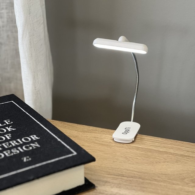 Clip Flip-light LED oppladbar boklys 7cm hvit 2