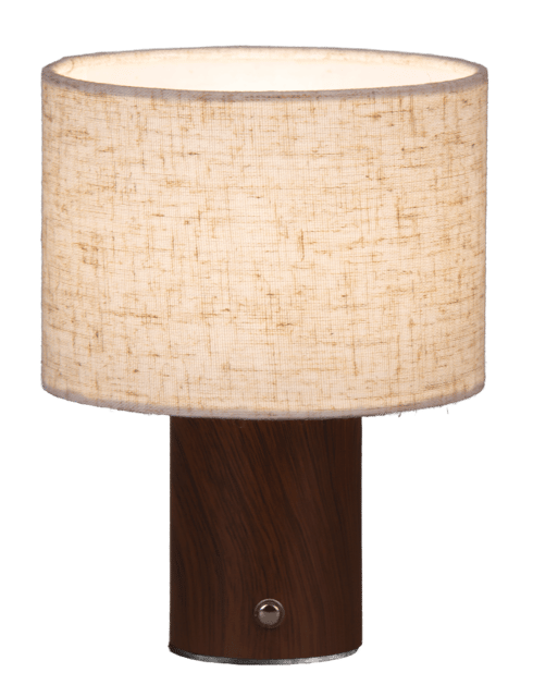 Tingeling rund LED oppladbar bordlampe 20cm brun 2