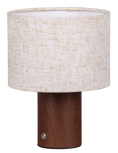 Tingeling rund LED oppladbar bordlampe 20cm brun 3