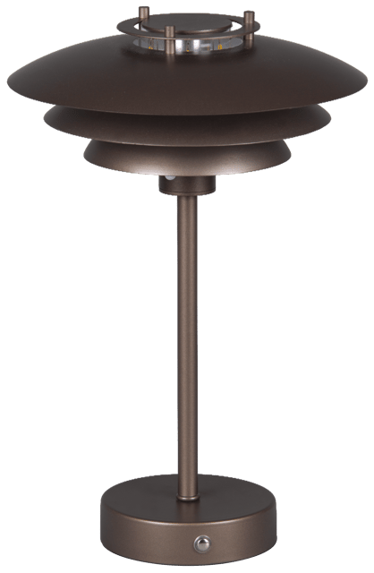 Joakim LED oppladbar bordlampe 30cm brun 4