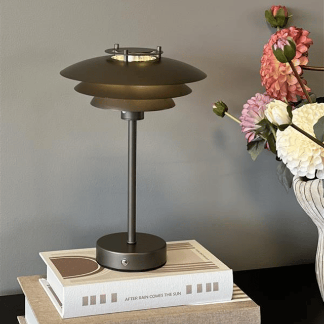 Joakim LED oppladbar bordlampe 30cm brun 2