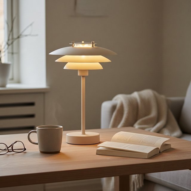 Joakim LED oppladbar bordlampe 30cm beige 1