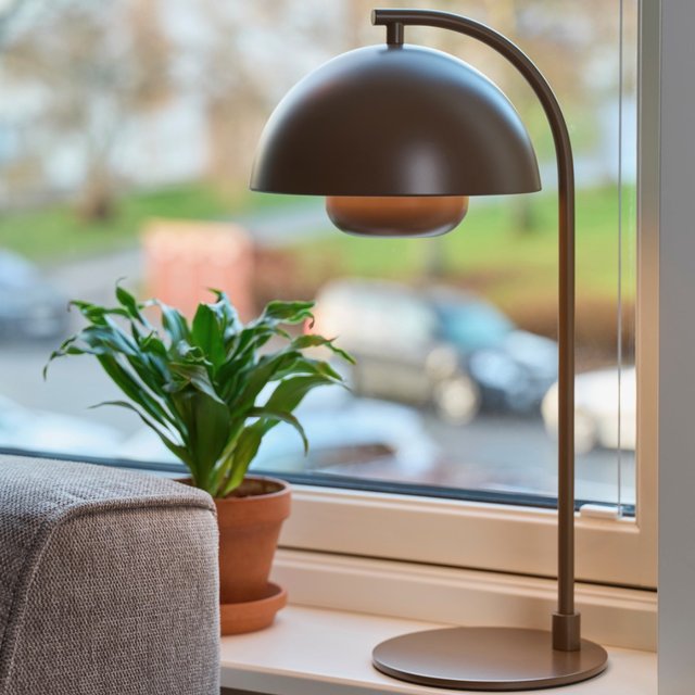Myla LED oppladbar bordlampe 45cm brun 1