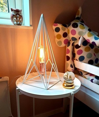 Triangel bordlampe 40cm hvit 2