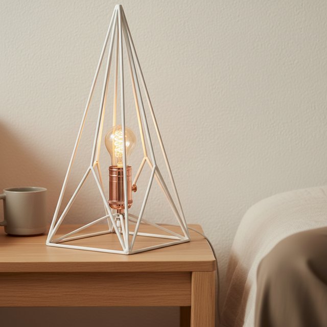 Triangel bordlampe 40cm hvit 1