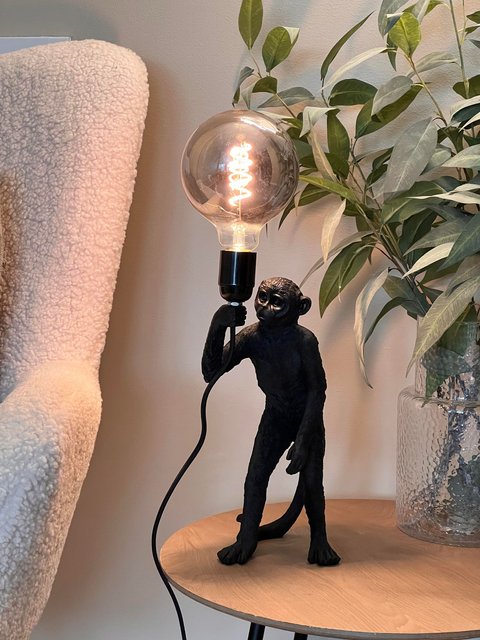 Monkey bordlampe 32cm sort 3