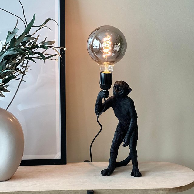Monkey bordlampe 32cm sort 2