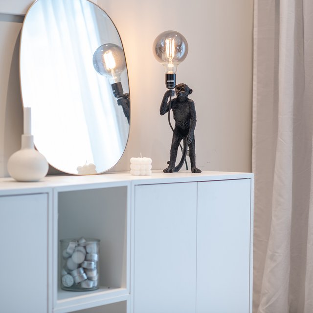 Monkey bordlampe 32cm sort 4
