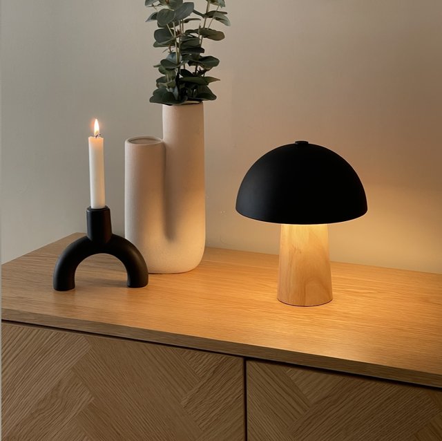 Mushroom bordlampe 24cm natur 1