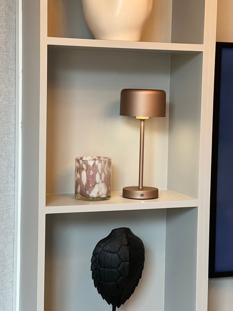 Jeff LED oppladbar bordlampe 30cm brun 2