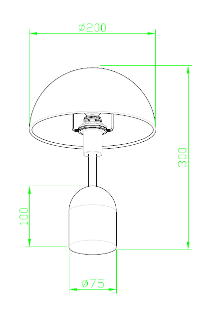 Mycena bordlampe 30cm sort 4