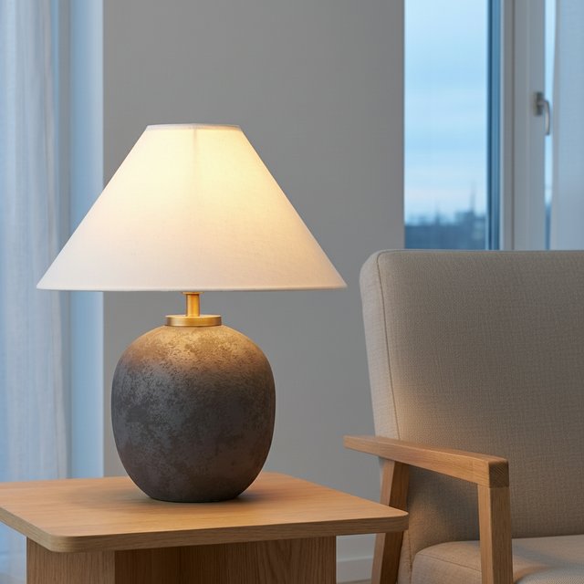 Amfora bordlampe 48cm sort 1