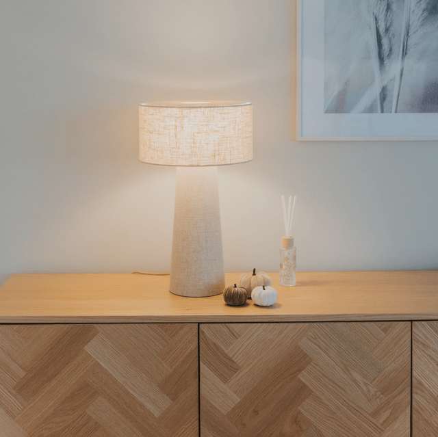 Leeroy bordlampe 30cm beige, bilde 1 av 6