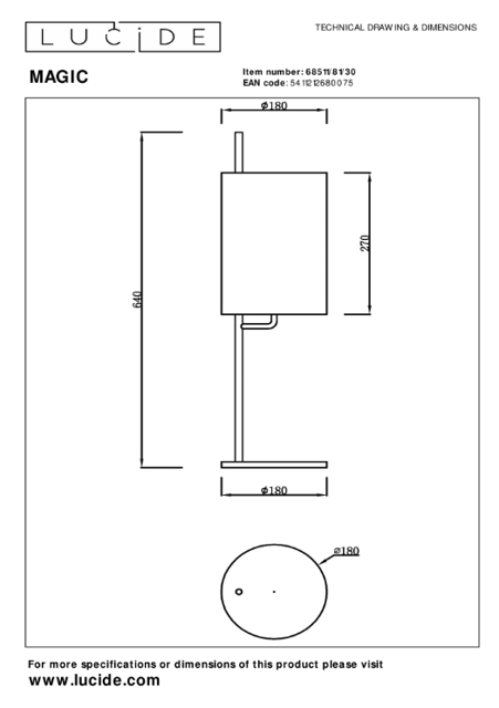 Magic bordlampe 64cm sort 4