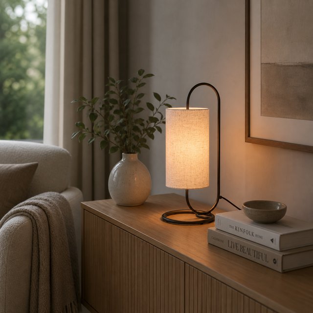 Loop bordlampe 48cm brun