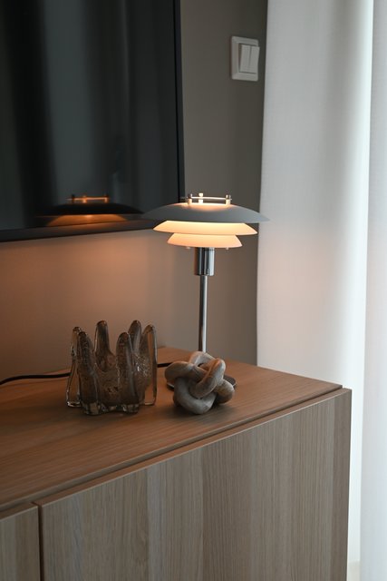 Joakim bordlampe 30cm hvit/krom 4