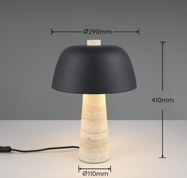 Timba bordlampe 42cm sort 2