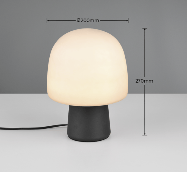 Steen bordlampe 27cm sort 3