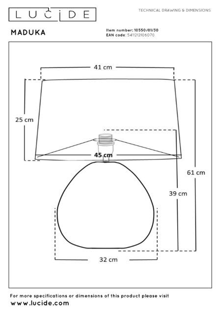 Maduka bordlampe 61cm sort 4