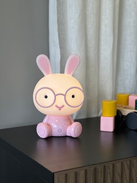 Hare LED oppladbar bordlampe 23cm rosa 3