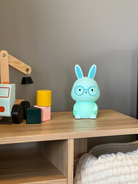 Soft Kanin LED oppladbar bordlampe 16cm blå 4