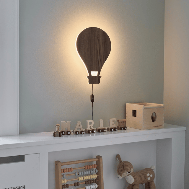Ballong LED vegglampe 29cm natur 1