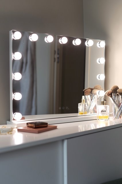Sminkespeil Edge bordlampe 45cm hvit, bilde 6 av 7