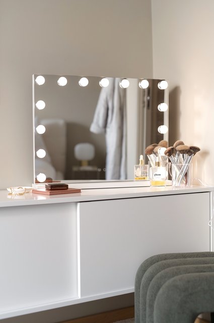 Sminkespeil Edge bordlampe 45cm hvit, bilde 7 av 7