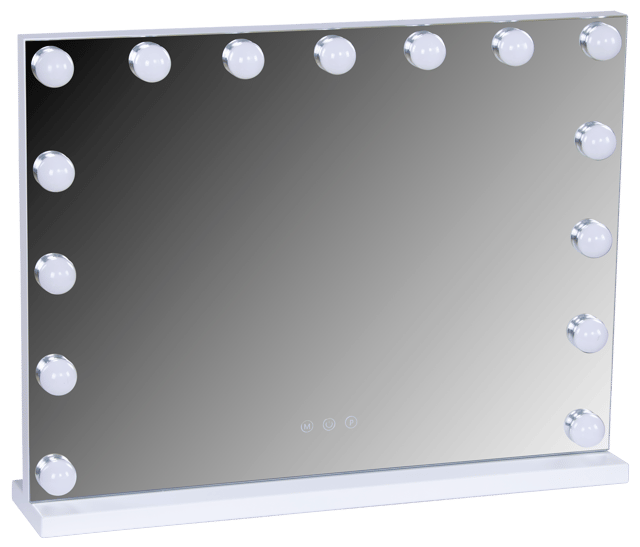Sminkespeil Edge bordlampe 45cm hvit 2