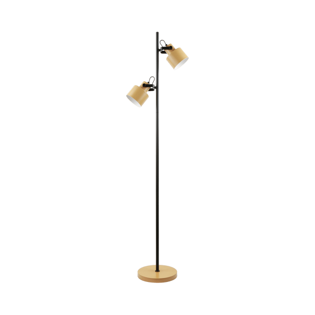 Miami gulvlampe 2lys 155cm gul, bilde 1 av 1