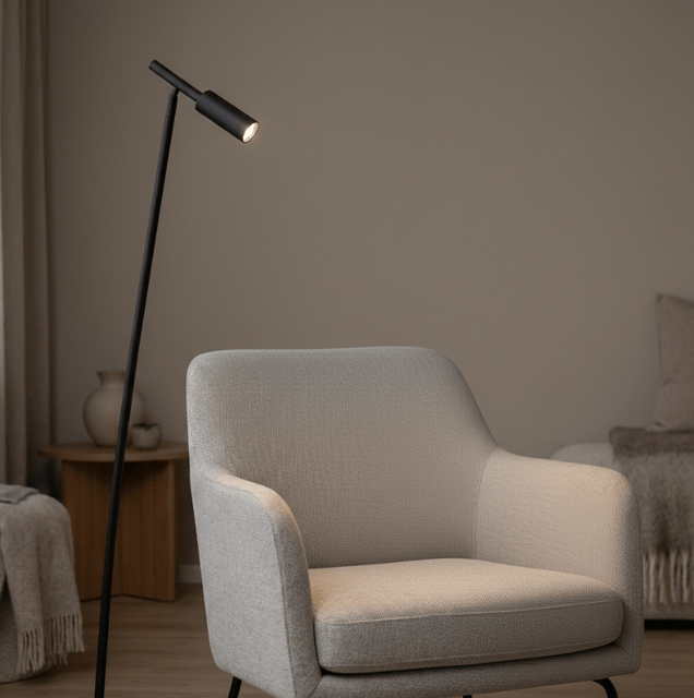 Bino LED leselampe gulv 150cm sort 1
