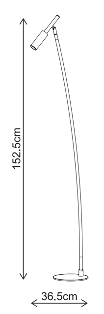 Bino LED leselampe gulv 150cm sort, bilde 8 av 8